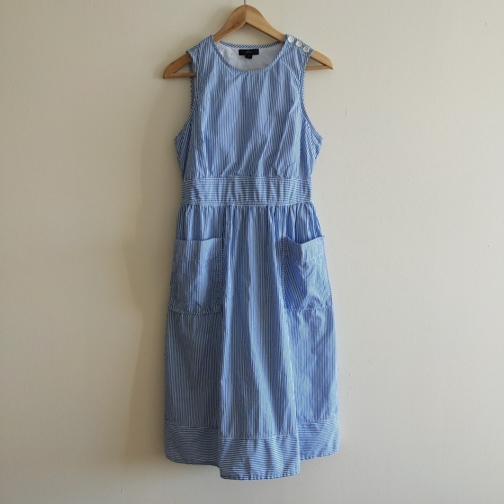 J. Crew striped cotton poplin apron dress AC493